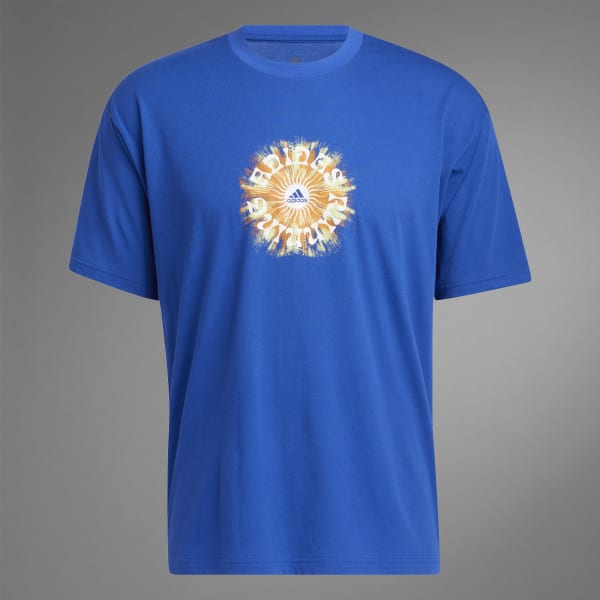 Azul Polera de Running Estampada (Unisex)