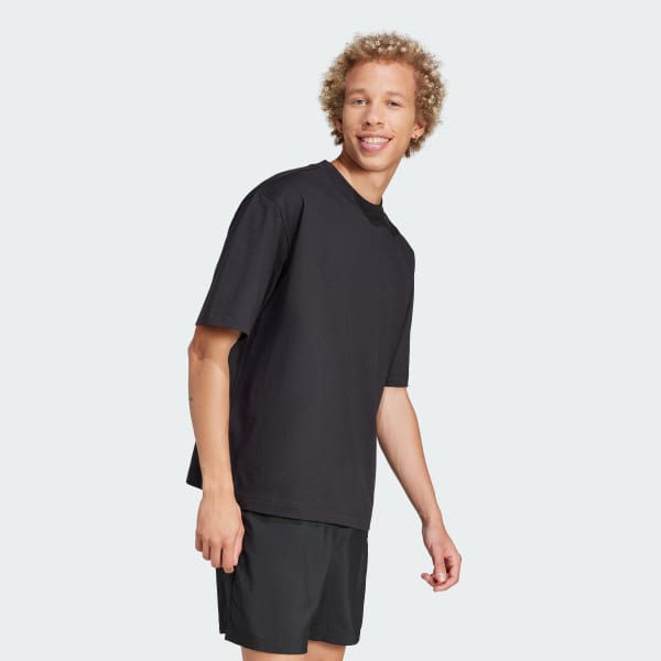 Schwarz Essentials Loose Fit 3 Bar Logo T-Shirt
