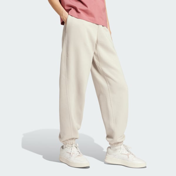 adidas ALL SZN Fleece Loose Pants - Beige | Free Shipping with