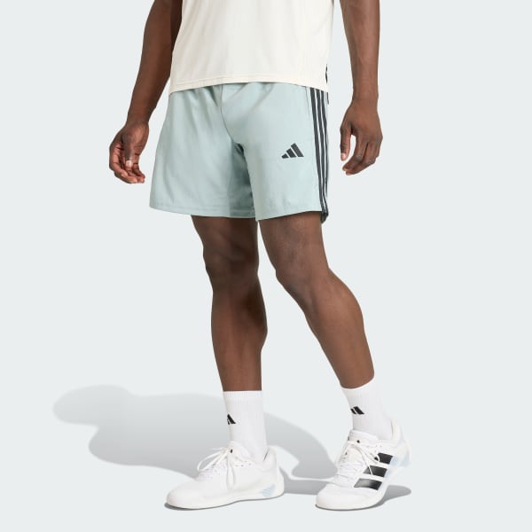 Green WORKOUT ESSENTIALS BASE 3 STRIPES WOVEN SHORT