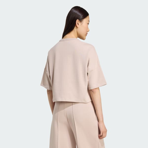 Brun Off Placed 3-Stripes T-skjorte