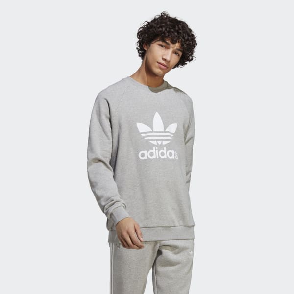 adidas Adicolor Classics Trefoil Crewneck Sweatshirt - Grey | Men\'s  Lifestyle | adidas US