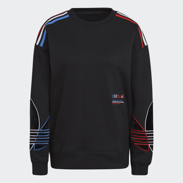adidas Adicolor Tricolor Trefoil Velvet Sweatshirt Black adidas Philippines