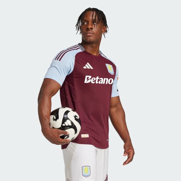 สีแดงเบอร์กันดี เสื้อแข่งชุดเหย้า Aston Villa FC 24/25 (เกรดนักเตะ)