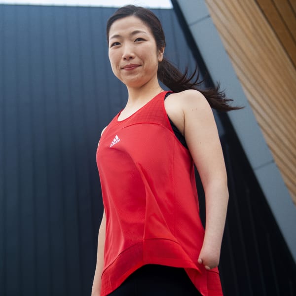 Rojo Polera Sin Mangas de Entrenamiento HEAT.RDY Malla BS860