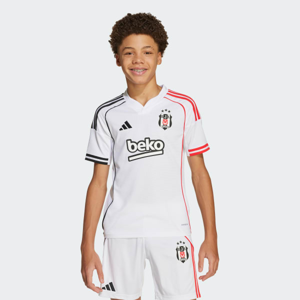White Beşiktaş JK 25/26 Home Jersey Kids