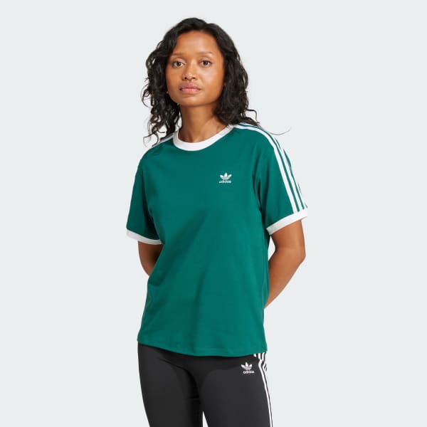 Adidas originals nova three stripe jacquard jersey in green clearance