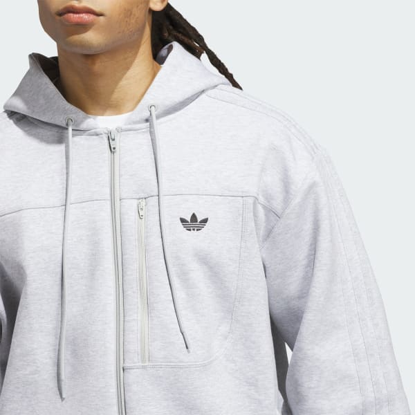 adidas Skateboarding Technical Fleece Jacket - Grey | Free