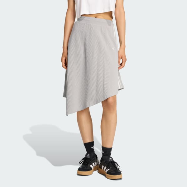 Gris falda ASIMÉTRICA adidas ORIGINALS DE TEJIDO WAFFLE