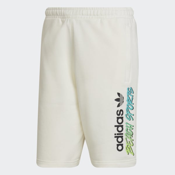 White Graphics Stoked Fish Shorts BY407