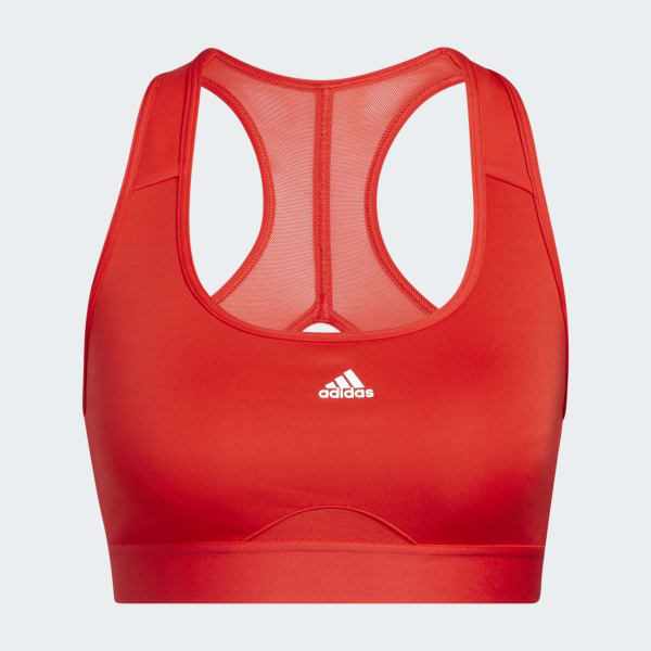 adidas Women's White Powerreact Training MS Padded Sports Bra (HC7849) Size  M-DD