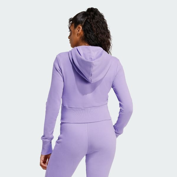 Viola Felpa con zip intera in spugna francese Essentials stagionali