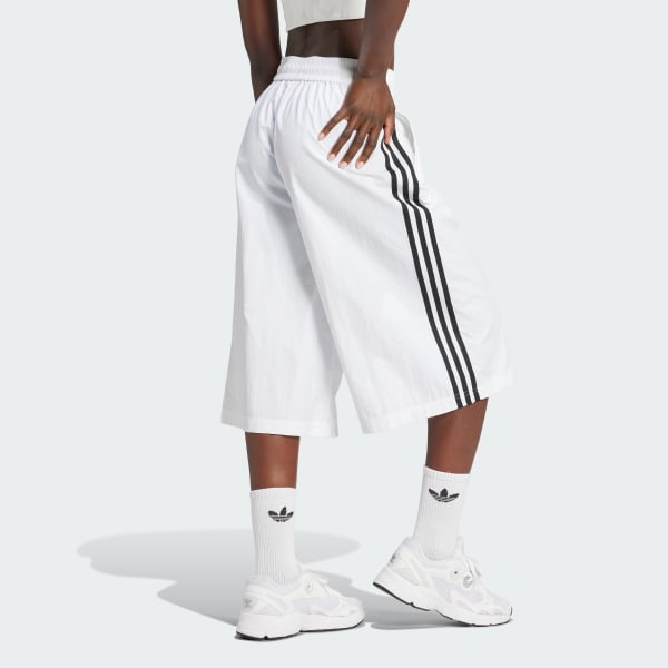 White Adilenium Season 2 3-Stripes Capri Shorts (Gender Neutral)