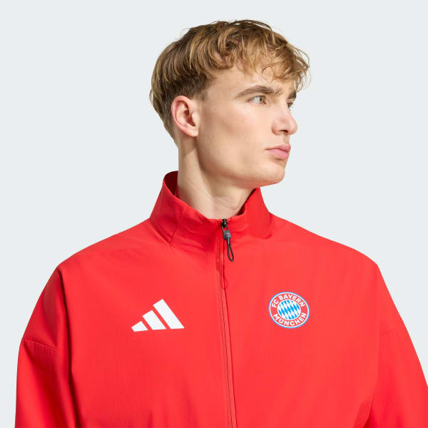 adidas FC Bayern Z.N.E. Anthem Jacket - Red | Free Shipping with