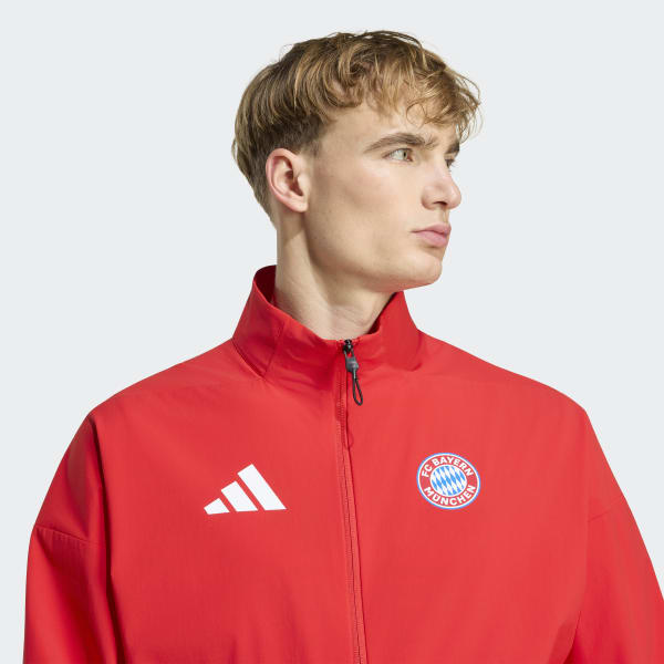 adidas FC Bayern Z.N.E. Anthem Jacket - Red | Free Shipping with
