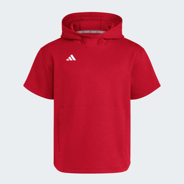 Rot Dugout Short Sleeve Hoodie – Genderneutral
