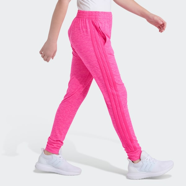 Pink Elastic Waistband 3-Stripe Mélange Jogger

