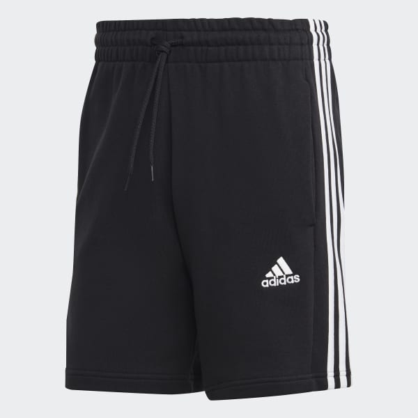 adidas Essentials French Terry 3-Stripes Shorts - Black