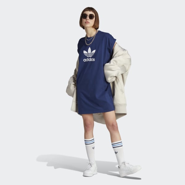 adidas Adicolor Classics Trefoil Lifestyle Dress Blue | Women\'s US adidas - | Tee