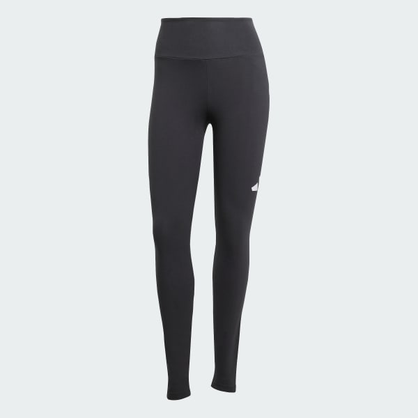 Black Essentials Big Logo Cotton Leggings