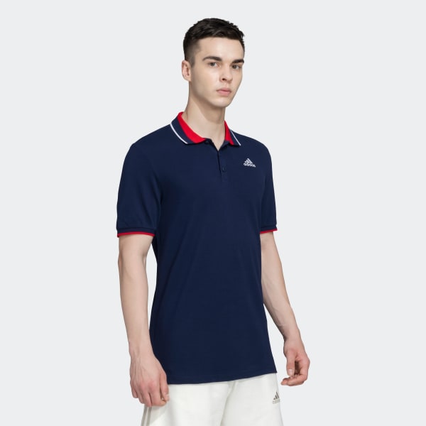 Blue ESSENTIALS CORE POLO TEE