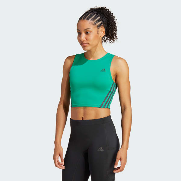 Gron Run Icons 3-Stripes Cooler Running Crop Top