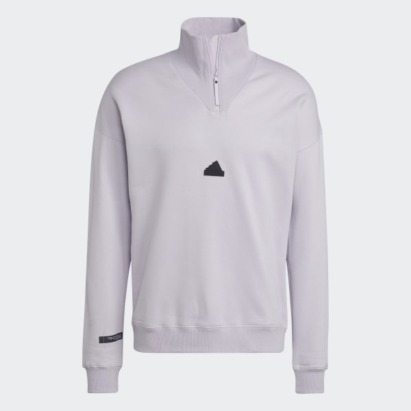 Fioletowy 1/4 Zip Sweatshirt WU661