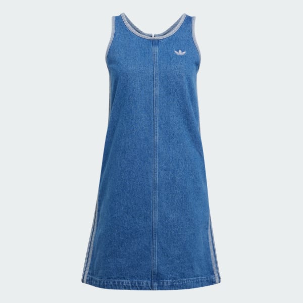 ★人気★ adidas Originals Women's Denim Tank Dress Adidas Original Adicolor Denim 3-Stripes Tank Dress