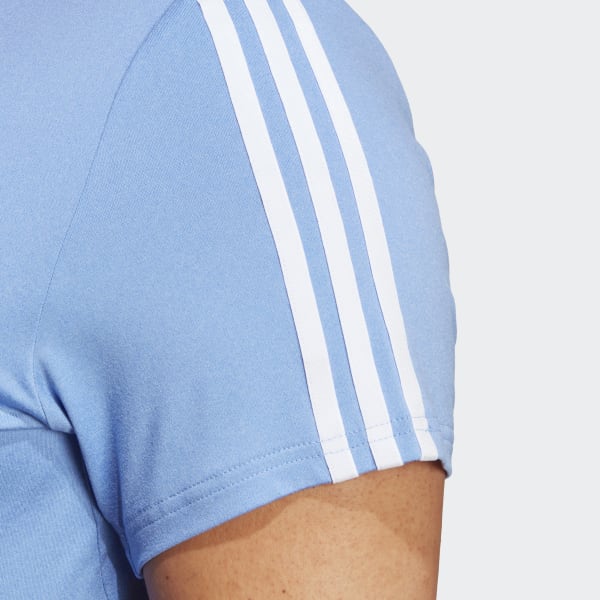 Blue AEROREADY Train Essentials 3-Stripes T-Shirt (Plus Size)