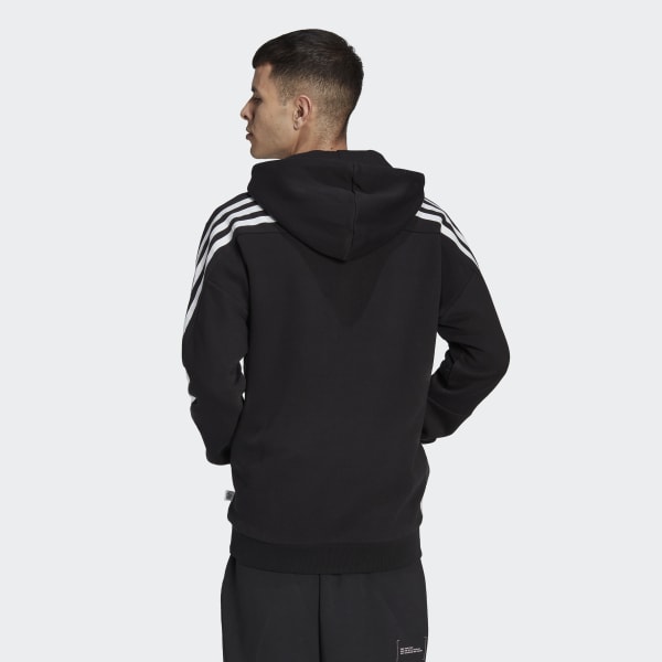 Svart Future Icons 3-Stripes Fleece Full-Zip Hoodie RK469