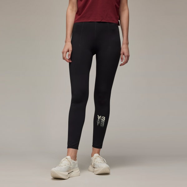 Black Y-3 Running Tights