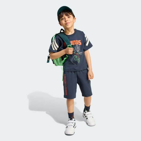 Azul Conjunto de shorts y polo para niños Disney Mickey Mouse
