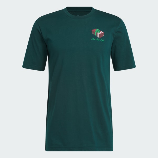 Green 3-Stripes Lights Giftbox Graphic Tee