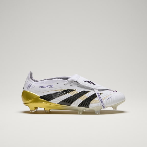 White Predator Elite Fold-Over Tongue Firm Ground Boots