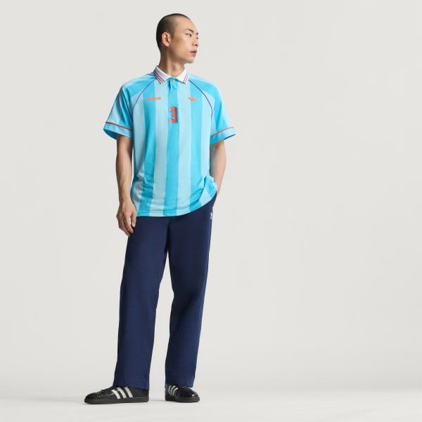Blue Jacquard Stripe Jersey