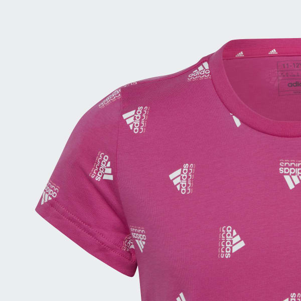 Rosa Camiseta de Algodón Estampada Brand Love
