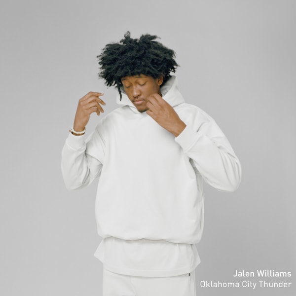 Blanco Polera Con Capucha One Basketball Felpa