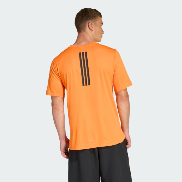สีส้ม เสื้อยืด D4T POWER 3 STRIPES