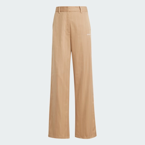 Brown Pinstripe Twill Loose Pants
