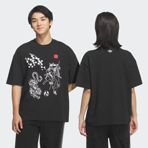 ブラック サムライ半袖Tシャツ