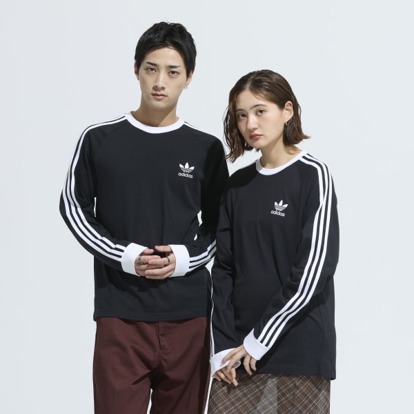 adidas ストライプシャツ XLサイズ アディダス アディカラー クラシックス スリーストライプス 長袖T