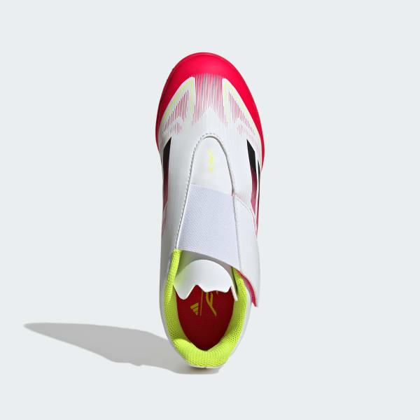 Blanco Zapatos de Fútbol F50 Club Cierre por Contacto Pasto Sintético Niños