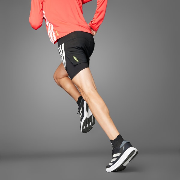 Negro Short Adizero Running 2-in-1 Gel Pocket