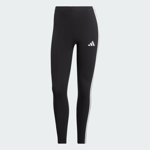 cerná Legíny Essentials 3-Stripes Cotton
