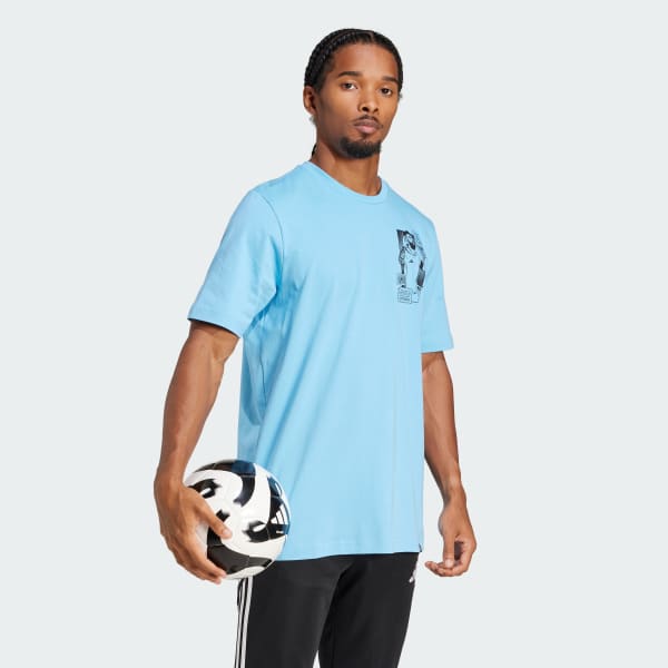 adidas Messi Icon Graphic Tee - Blue | Free Shipping with