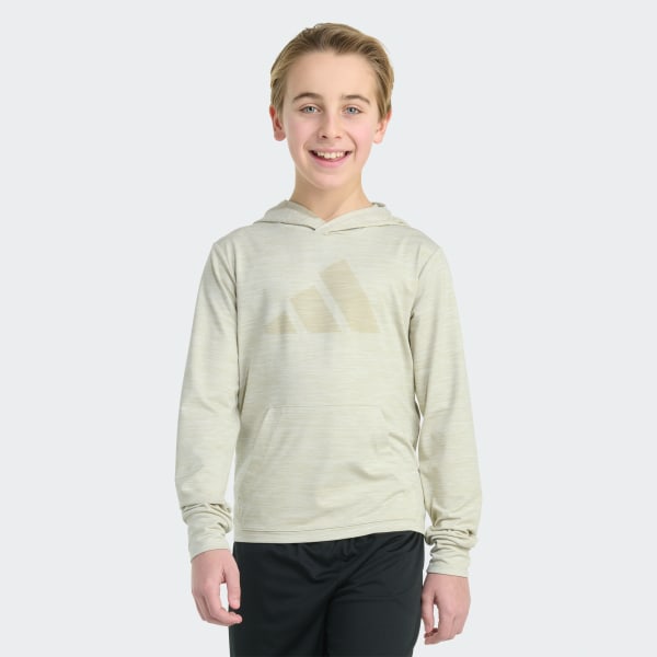 Beige Long Sleeve All Sport Polyester Pullover Hoodie
