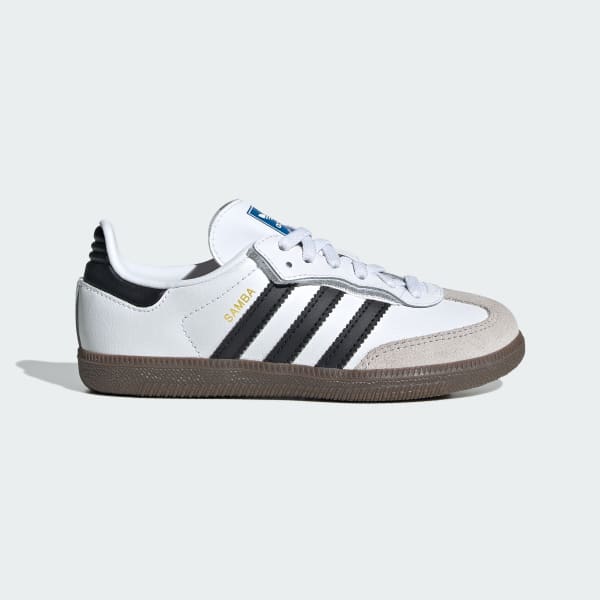 White Samba OG Comfort Closure Elastic Lace Shoes Kids