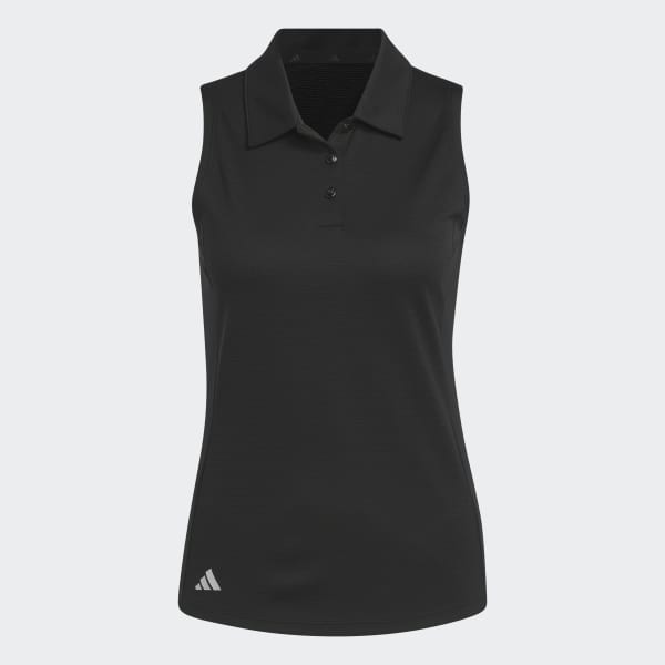 Sort Texture Sleeveless Golf polotrøje