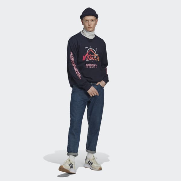 Bla adidas Adventure Ride Long Sleeve T-skjorte DC428