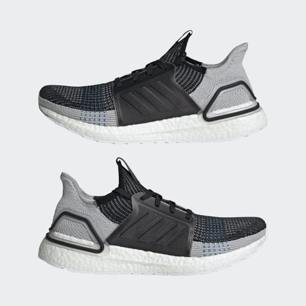 Adidas ultra boost 19 core black grey six shock cyan best sale